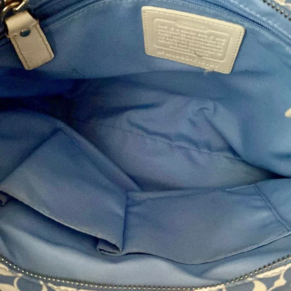 Blue and white Coach bag - Picture 3 of 11